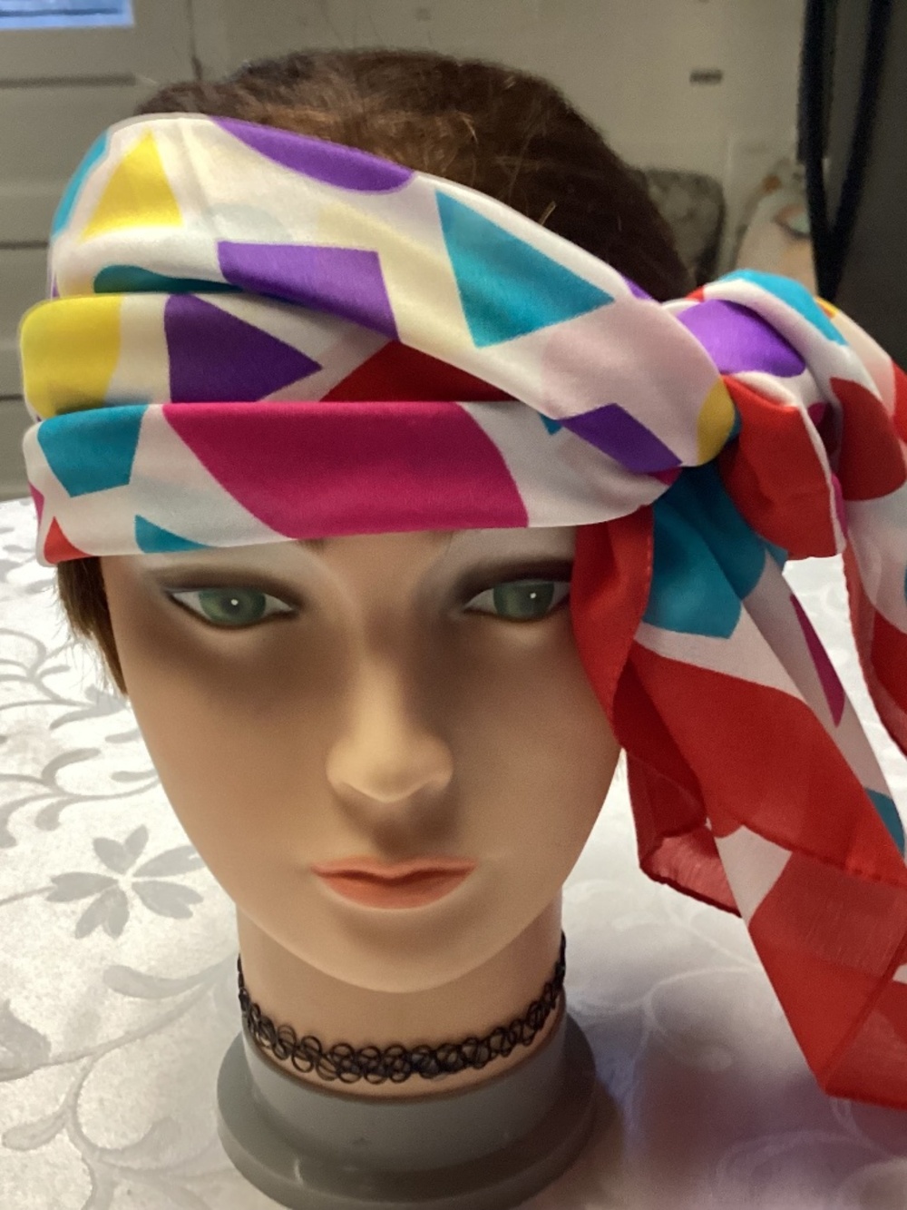 Funky multicolor, mid-century scarf must see Italy made